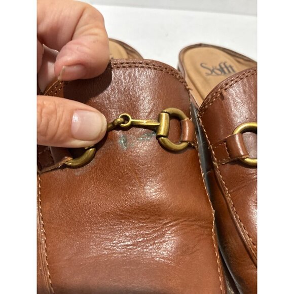 Sofft shoes Naoko Neah Luggage brown leather mule loafers size 7.5 - Picture 7 of 9